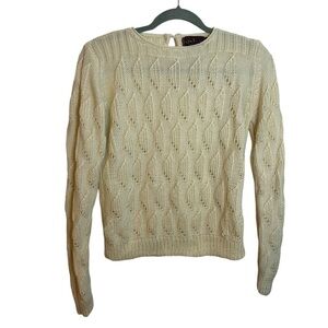 Hiatus Vintage Cream Cable Knit Sweater